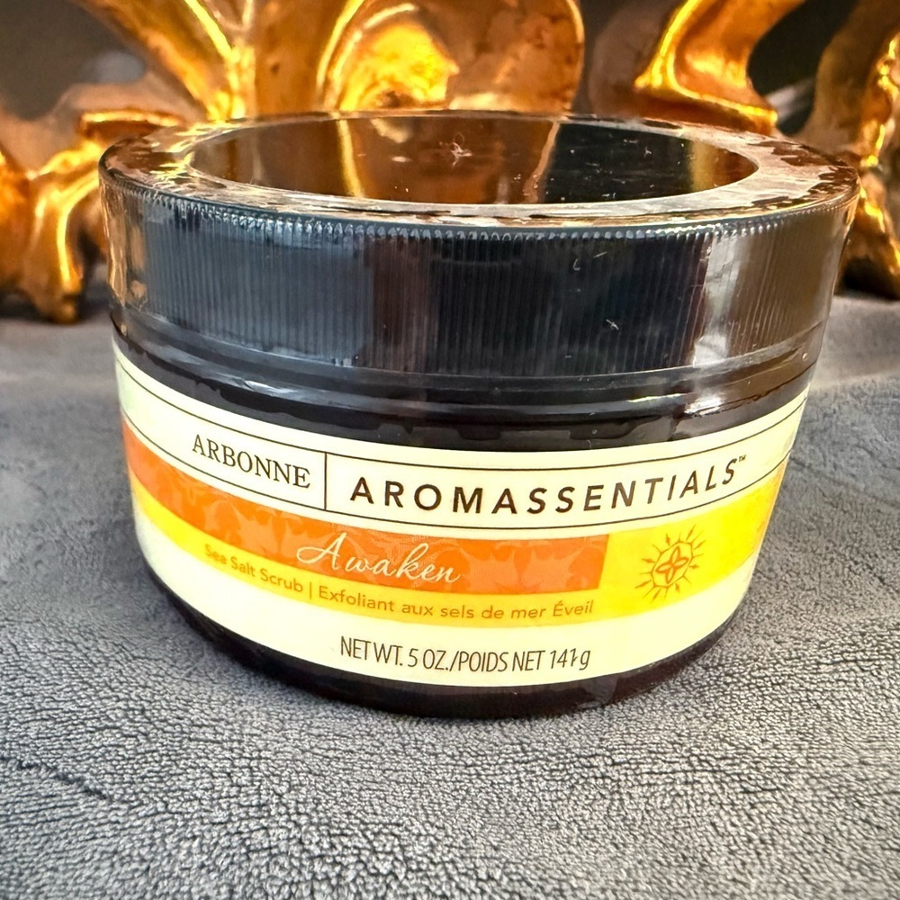 New Sealed Arbonne Awaken Sea Salt Scrub .5 Ounce Discontinued
